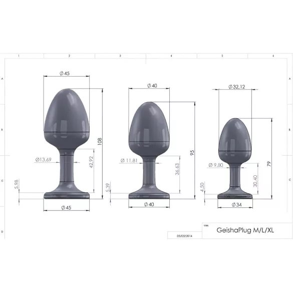 Dorcel Geisha Plug Diamond XL - analni plug s bijelim kamenom (crni)