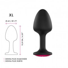   Dorcel Geisha Plug Ruby XL - analni dildo od ružičastog kamena (crni)