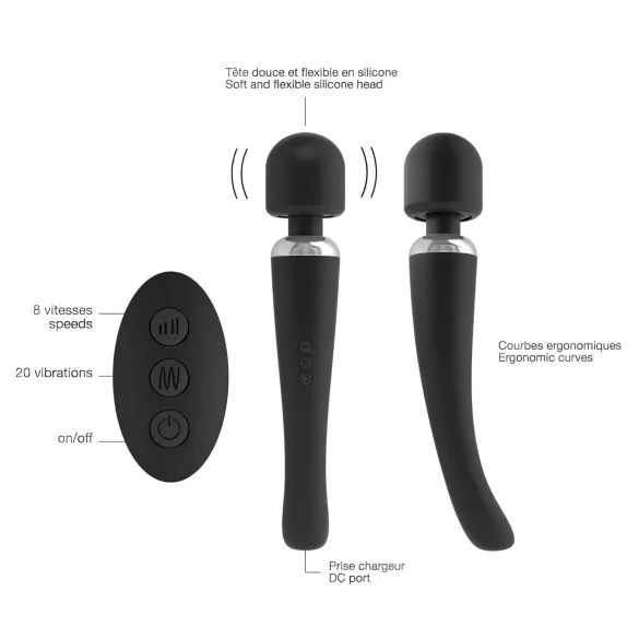 Dorcel Megawand - bežični masažni vibrator - crni