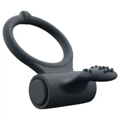   Dorcel Power Clit Plus - punjivi, vibrirajući prsten za penis (crni)