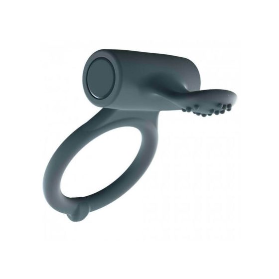 Dorcel Power Clit Plus - punjivi, vibrirajući prsten za penis (crni)