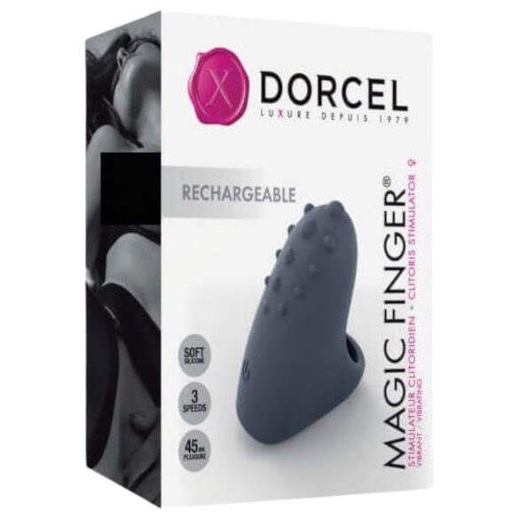Dorcel Magic Finger - punjivi prstni vibrator (sivi)