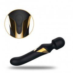   Dorcel Dual Orgasms Gold - punjivi vibrator za masažu 2u1 (crni)
