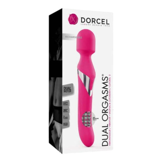 Dorcel Dual Orgasms - punjivi vibrator za masažu 2u1 (ružičasti)