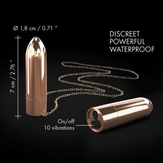 Dorcel - punjiva, vodootporna vibrator ogrlica (ružičasto zlato)