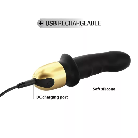 Dorcel Mini Lover 2.0 - punjivi G-točka vibrator (crno-zlatni)