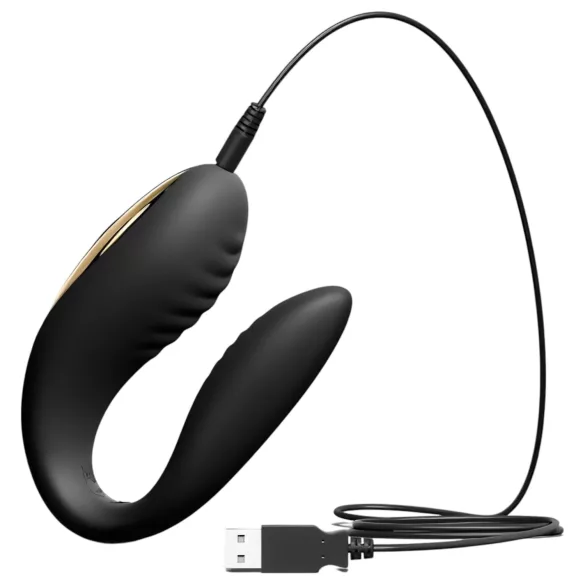 Dorcel - vibrator za parove s daljinskim upravljačem - punjivi - crni