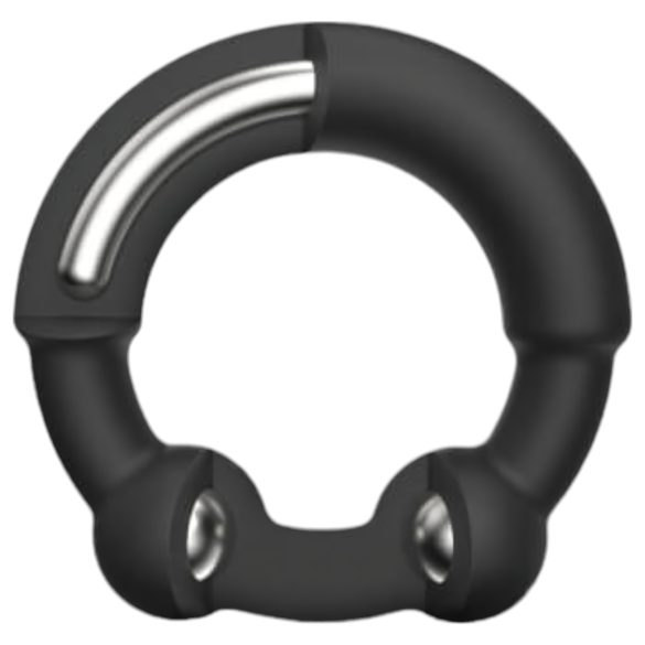 Dorcel Stronger prsten - metalni umetci, crni penis prsten