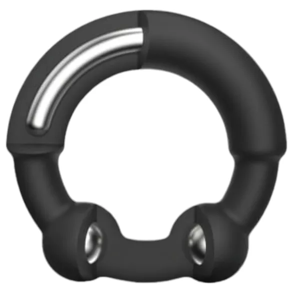 Dorcel - penis prsten s metalnim umetkom - crni