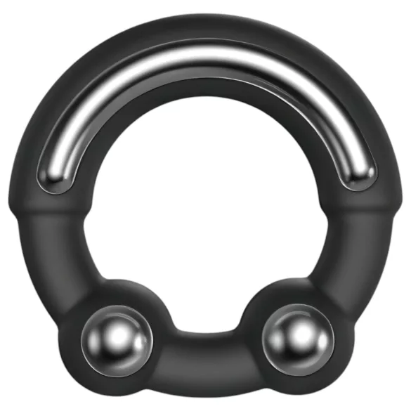 Dorcel - penis prsten s metalnim umetkom - crni