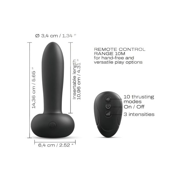Dorcel Deep Thrust - dildo s potiskom (crni)