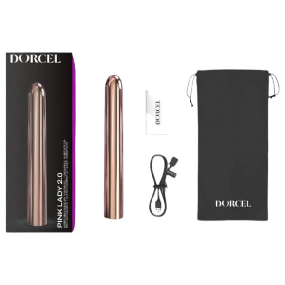 Dorcel Pink Lady 2.0 - punjivi ružičasto-zlatni vibrator