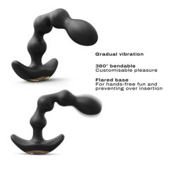 Dorcel Flexi Balls - bežični, radio analni vibrator (crni)