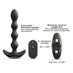 Dorcel Flexi Balls - bežični, radio analni vibrator (crni)