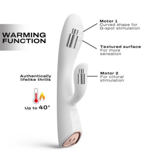 Dorcel Flexi Rabbit - grijaći vibrator za klitoris na ruku na baterije (bijeli)