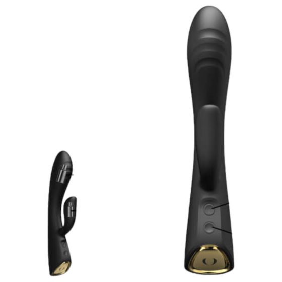 Dorcel Flexi Rabbit - vibrator za klitoris na baterije, grijanje (crni)