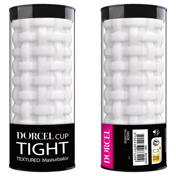 Dorcel Cup Tight - masturbator za muškarce s kanalima s perlicama (bijeli)