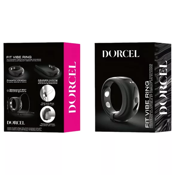 Dorcel - podesivi crni vibracijski prsten za penis