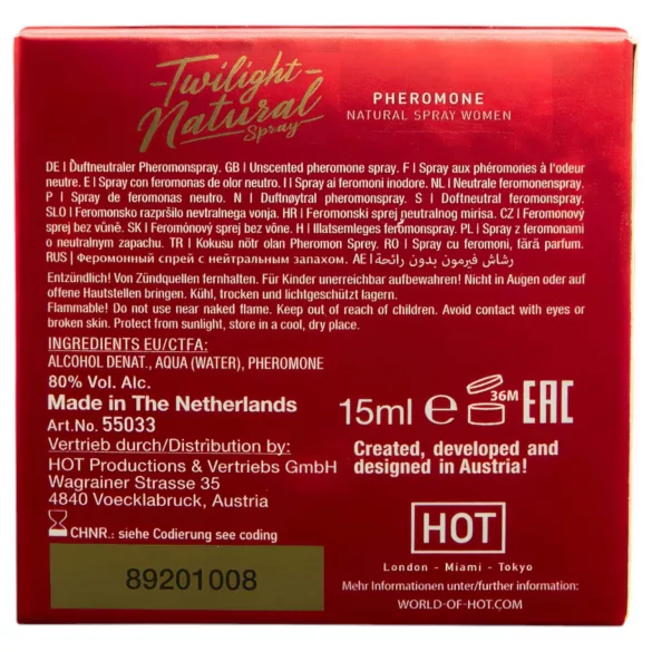HOT Twilight Natural - feromonski parfem za žene - bez mirisa - 15ml