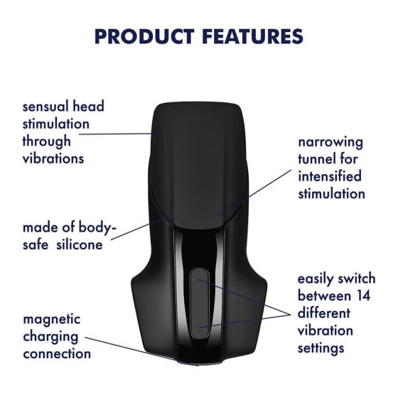 Satisfyer Men Vibration - vibrator za glans na baterije, izuzetno jak (crni)