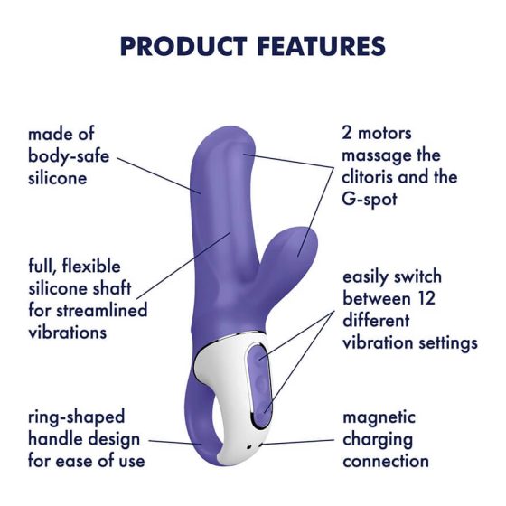 Satisfyer Magic Bunny - vodootporni vibrator za klitoris na baterije (plavi)