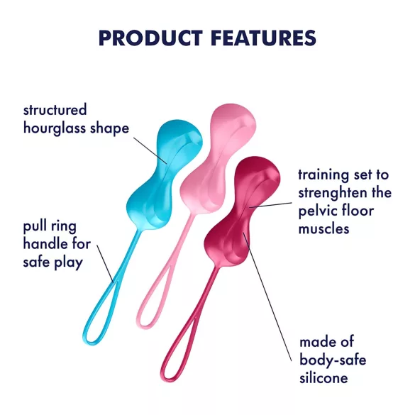 Satisfyer - set gejša kuglica s pomičnim utezima - 3 komada