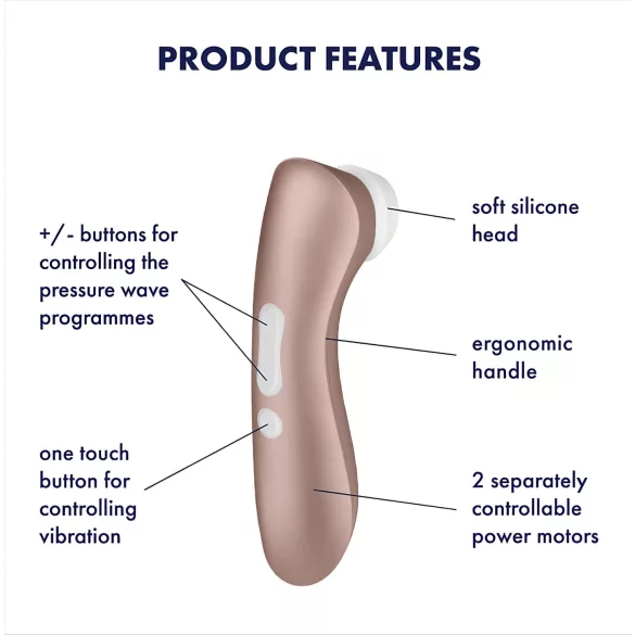 Satisfyer Pro 2+ - vibratorski stimulator klitorisa na baterije - smeđa