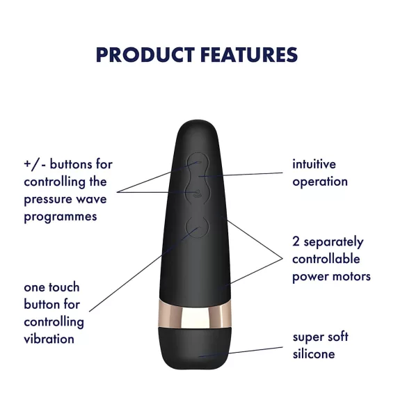 Satisfyer Pro 3+ - klitoralni vibrator s vakuumom - vodootporan, punjiv - crni