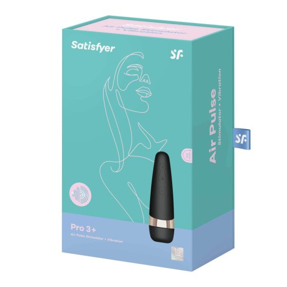 Satisfyer Pro 3+ - vodootporan vibrator za klitoris na baterije (crni)