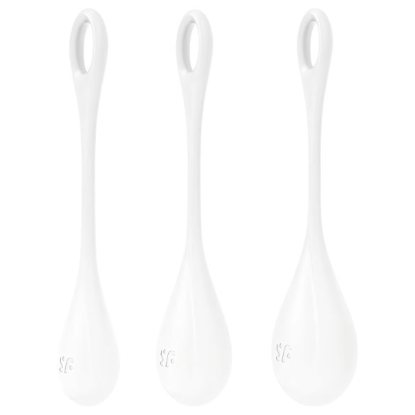 Satisfyer Yoni Power 1 - set bijelih gejša kuglica (3-dijelni)