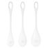 Satisfyer Yoni Power 1 - set bijelih gejša kuglica (3-dijelni)
