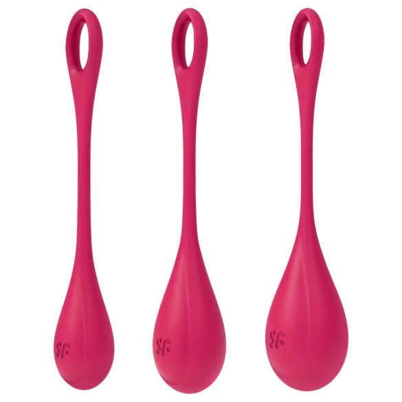 Satisfyer Yoni Power 1 - set gejša kuglica - crvena (3 dijela)
