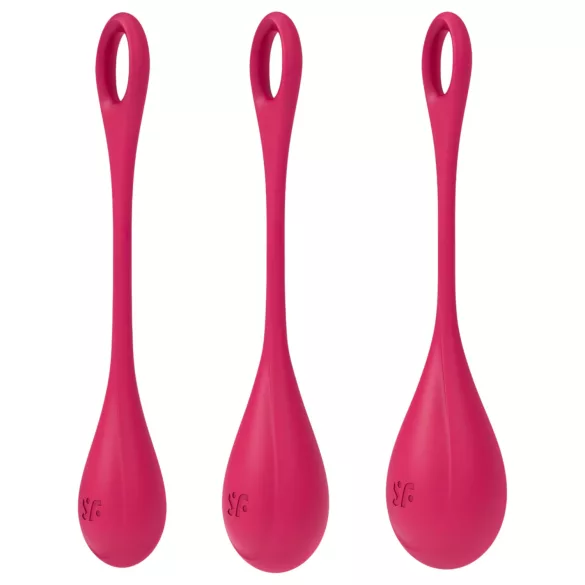 Satisfyer Yoni Power 1 - set gejšinih kuglica - 3 komada - crvena