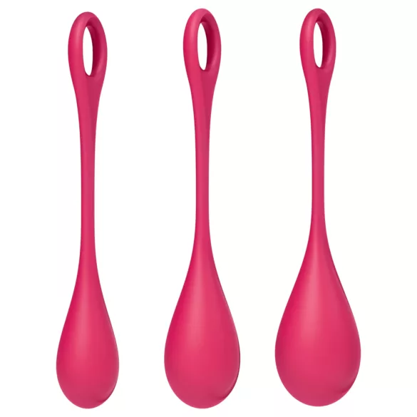Satisfyer Yoni Power 1 - set gejšinih kuglica - 3 komada - crvena