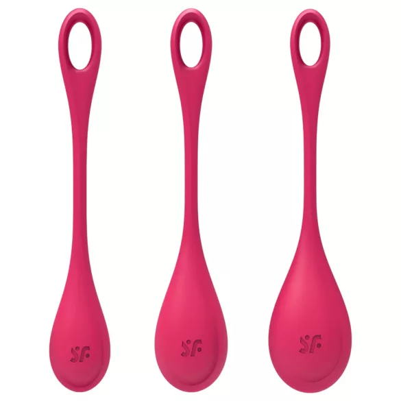 Satisfyer Yoni Power 1 - set gejšinih kuglica - 3 komada - crvena