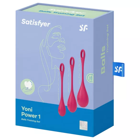 Satisfyer Yoni Power 1 - set gejšinih kuglica - 3 komada - crvena