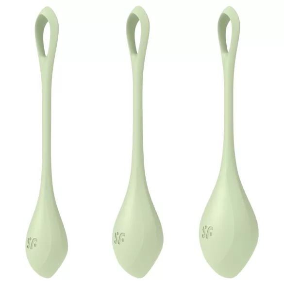 Satisfyer Yoni Power 2 - set jaja za Kegelove vježbe - 3 komada - zelena