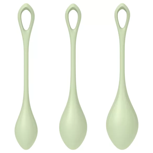 Satisfyer Yoni Power 2 - set jaja za Kegelove vježbe - 3 komada - zelena