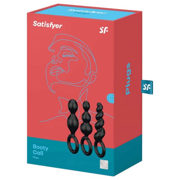 Satisfyer - analni plug set - 3 komada - crni