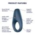 Satisfyer Rocket Ring - vodootporni, vibrirajući prsten za penis (plavi)