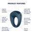 Satisfyer Power Ring - vodootporni vibracijski prsten za penis (siva)