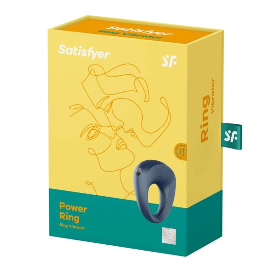 Satisfyer Power Ring - vodootporan, punjiv, vibrirajući prsten za penis (siv)