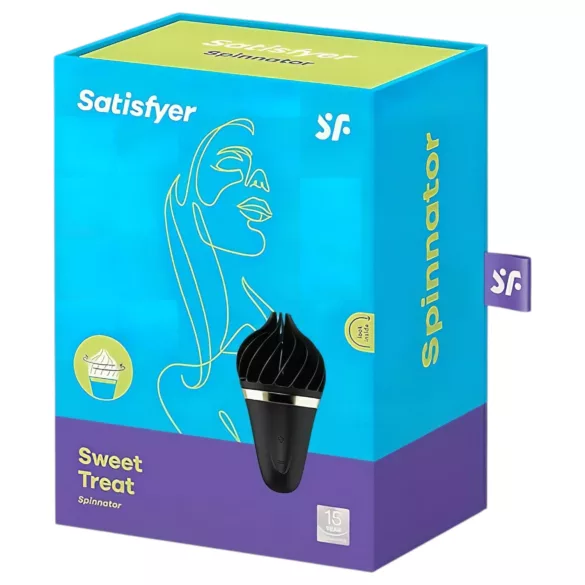 Satisfyer Sweet Treat - rotirajući klitoralni vibrator na baterije - crni