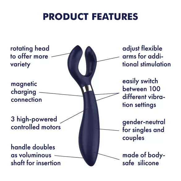 Satisfyer Endless Fun - vibrator za parove na punjenje - vodootporan - plavi