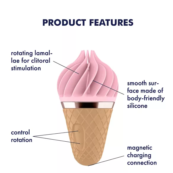 Satisfyer Sweet Treat - rotirajući vibrator za klitoris - punjivi - roza/smeđu