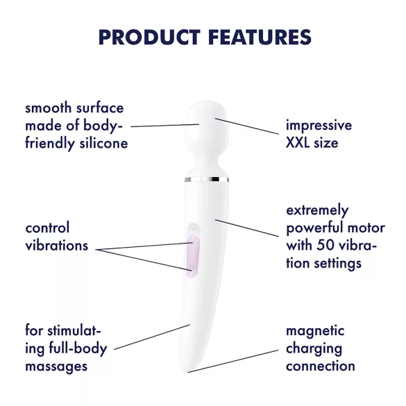 Satisfyer Wand-er Woman - vodootporni masažni vibrator (bijeli)
