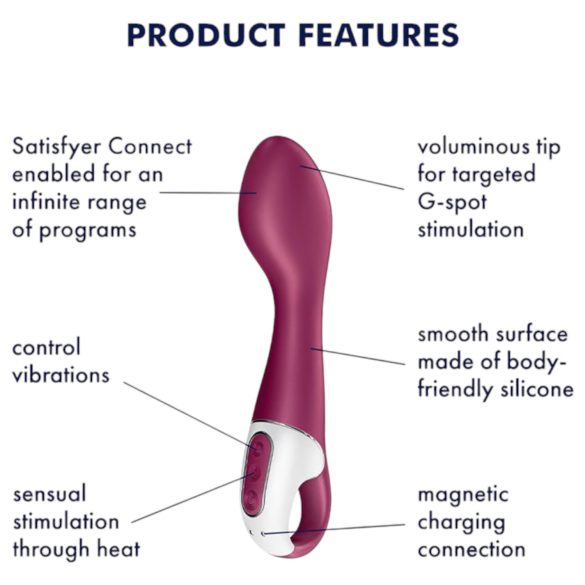 Satisfyer Hot Spot - G-točka vibrator s grijanjem na punjenje - crveni