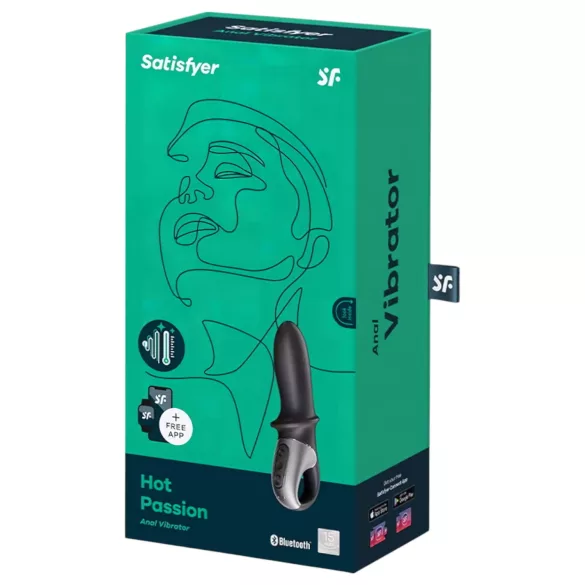 Satisfyer Hot Passion - analni vibrator s grijanjem - crna