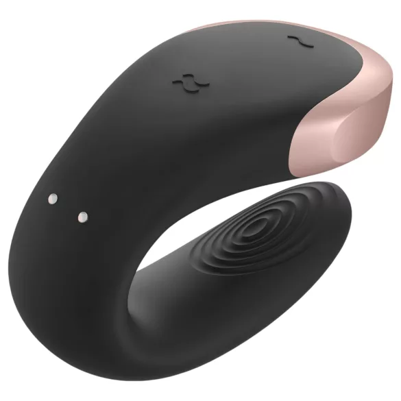 Satisfyer Double Love - vibrator za parove s daljinskim upravljačem - crni