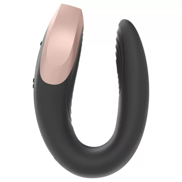 Satisfyer Double Love - vibrator za parove s daljinskim upravljačem - crni